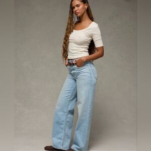 American Eagle Outfitters Light Blue Straight Leg Jeans